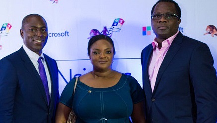 (L-r): Bambo Sofola, director of Engineering, Microsoft Corporation; Lola Oluwole from the Lagos State Ministry of Wealth Creation and Employment and Shina Oyetosho, developer experience director, Microsoft Nigeria at the graduation ceremony of the #Insider4Good Nigeria Fellows recently.